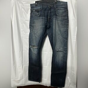 G-Star Raw 3301 denim jeans in dark wash with an adjustable waist feature 34x32